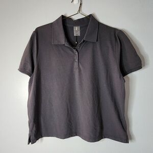 Calia by Carrie Underwood pique puff sleeve golf polo Gray Women's XXL